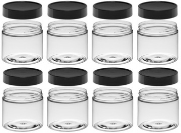 MAŁE SŁOICZKI NA PRZYPRAWY plastikowe słoiki 125 ml ZESTAW 8szt