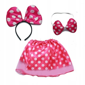 Strój Kostium Spódnica Przebranie MYSZKA MINNIE MINI MIKI RÓŻOWA KARNAWAŁ