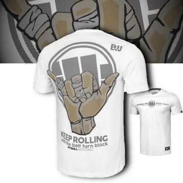 PITBULL WEST COAST T-SHIRT KOSZULKA MĘSKA KEEP ROLLING BIAŁA ROZMIAR L