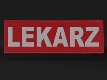 МЕДИЦИНСКАЯ НАШИВКА, КРАСНАЯ, СВЕТООТРАЖАЮЩАЯ НАПИСЬ ДОКТОРА