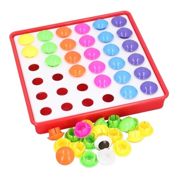 Доска для колышков в виде грибов. Мозаика своими руками. Головоломка для детей.