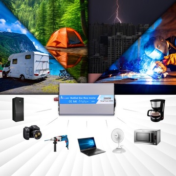 Przetwornica 12v 230v 4000W MODYFIKOWANY SINUS