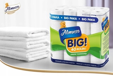 40 РОЛИКОВ 3-СЛОЙНАЯ ТУАЛЕТНАЯ БУМАГА ALMUSSO БОЛЬШАЯ