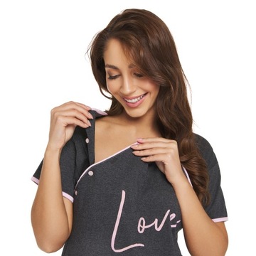 НОЧНАЯ РУБАШКА ДЛЯ КОРМЛЕНИЯ ДО РОЖДЕНИЯ, ХЛОПОК LOVE XL