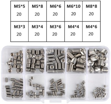 НАБОР ВИНТОВ С МАЛЕНЬКОЙ ГОЛОВКОЙ, ВИНТОВ БЕЗ ГОЛОВКИ И НАЖИМНЫХ ВИНТОВ С ГОЛОВКОЙ