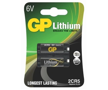 Bateria litowa GP 2CR5 6V LiMnO2 1400mAh aparat