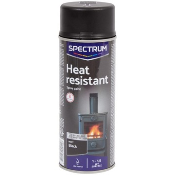 FARBA ŻAROODPORNA DO KOMINKÓW CZARNY MAT W SPRAYU 400ML SPECTRUM