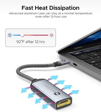 WARRKY Плетеный адаптер USB TYPE C — HDMI