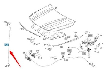 PODPORA MASKI MERCEDES A B CLA GLA A2468870072
