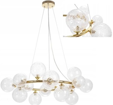 LAMPA WISZĄCA SUFITOWA SZKLANE KULE ZłOTA Glamour