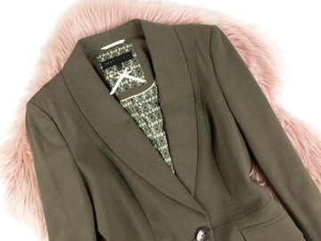 KHAKI ELEGANCKI WIZYTOWY KLASYCZNY ŻAKIET MARYNARKA BLAZER BIUROWY 42 XL