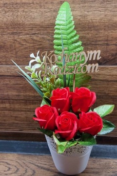 Мыльные цветы букет красных роз ПОДАРОК ​​на ДЕНЬ БАБУШКИ И ДЕЖДЫ