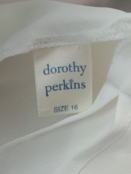 Elegancka biała ecru bluzka Dorothy Perkins XL biała pod żakiet mgiełka 42