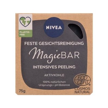 Nivea Magic Bar Exfoliating Active Charcoal 75 g dla kobiet Mydło do twarzy