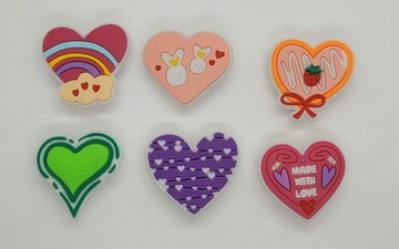 ПУГОВИЦЫ ДЛЯ ОБУВИ украшения типа KROKS CROCS сердечки, сердечки, 3 шт.