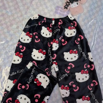 ЖЕНСКИЕ ДЛИННЫЕ СВОБОДНЫЕ ПИЖАМНЫЕ БРЮКИ HELLO KITTY, МЯГКИЕ, УДОБНЫЕ