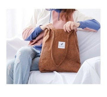 New Corduroy Shoulder Bag for Women Cotton Cloth V