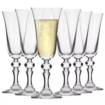 Kieliszki do szampana nalewki wina Krista KROSNO 6sztuk 150ml ze wzorem