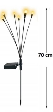 СОЛНЕЧНАЯ САДОВАЯ ЛАМПА, 6LED, 70см, набор 2 шт.