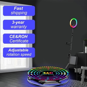 360 Photo Booth Video Motion Automatyczna Obrotowa Platforma Selfie Impreza 68 cm