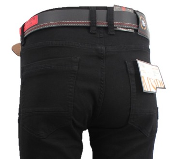 Spodnie męskie dżinsowe prosta Czarne L32 W 35