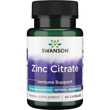 Swanson Zinc Citrate 60caps CYTRYNIAN CYNKU CYNK
