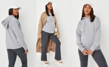1J 26 MISSGUIDED BLUZA CIĄŻOWA Z KAPTUREM SZARA 44