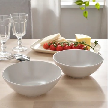 IKEA FARGKLAR Миска матовая светло-серая 16 см 4 шт.
