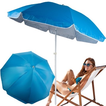 DUŻY PARASOL PLAŻOWY OGRODOWY FILTR UV ŁAMANY SKŁADANY 210cm