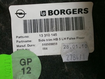 Облицовка багажника OPEL-PARTS Astra J FLEXFLOOR