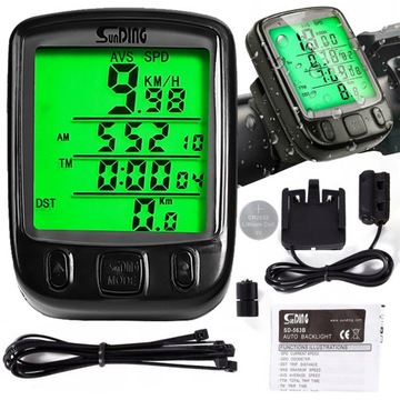 LICZNIK ROWEROWY WODOODPORNY FUNKCJI LCD