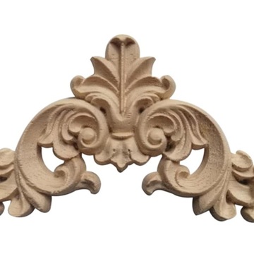 4шт Неокрашенные деревянные резные наклейки Декоративные полоски 10см х 10см х 0,8см