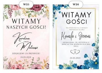 TABLICA WITAMY GOŚCI WESELNYCH NAPIS PLAKAT WESELNY POWITALNA 50x70 - WZORY