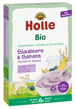 Holle BIO Kaszka Ryżowa Banan Jagoda Kozie Mleko