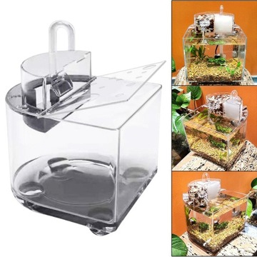 Настольный аквариум с прозрачной водой и крышкой