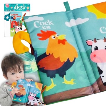 KSIĄŻECZKA ZAWIESZKA SENSORYCZNA MIĘKKA MATERIAŁ OGONKI +0m WOOPIE BABY