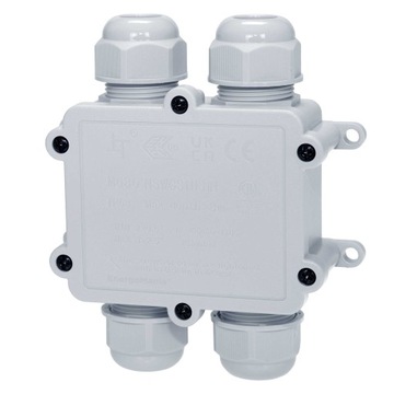 Poczwórna hermetyczna puszka kablowa instalacyjna IP68 CableGuard biała 4x