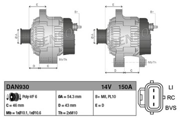ГЕНЕРАТОР DENSO VOLVO S40 V50 C30 1.6D 2.0D
