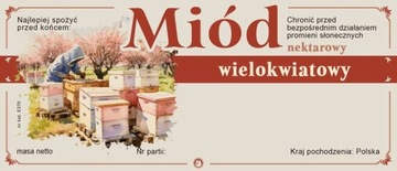 Etykiety na miód wielokwiatowy (100szt) - wzór E270