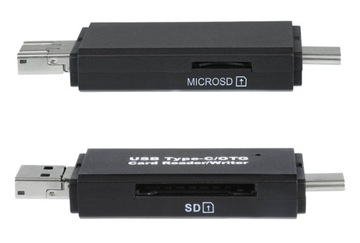 Устройство чтения карт памяти SD, microSD, USB micro, тип C