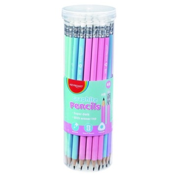 Ołówek drewniany z gumką HB trójkątny pastel
