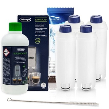 4x Filtr Do Ekspresu Delonghi AL-S002 + Odkamieniacz 500ml + Szczotka