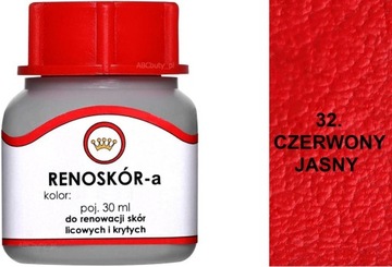 JASNY CZERWONY 32 RENOSKÓR 30 ml WILBRA LAKIER FARBA DO BUTÓW SKÓRY G10-01