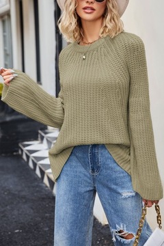 MODNY KOBIECY SWETER DUŻO Miękka dzianina damska