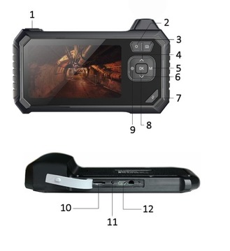 ИНСПЕКЦИОННАЯ КАМЕРА ПОВОРОТНЫЙ ЭНДОСКОП НА 360 С РАЗДЕЛЕННЫМ ЭКРАНОМ 8LED 5м 8мм