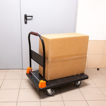 Транспортная тележка для складской платформы, платформа 300 кг, КОЛЕСА НА ПОДШИПНИКАХ