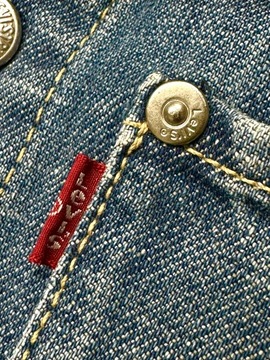 LEVIS ENGINEERED Kurtka Katana Jeansowa z Wełną Damska Na Napy Logowana r S