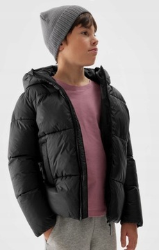 4F ЗИМНИЙ ПУХОВИК С КАПЮШОНОМ ДЛЯ МАЛЬЧИКОВ / размер 164