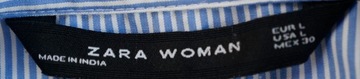 Firmowa, w biało-niebieskie paski z haftem bluzka L