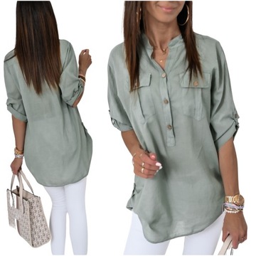 LEKKA ROZPINANA DO POŁOWY KOSZULA ALLORA! WZ.1